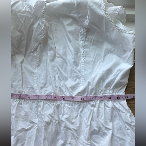 J Crew Women’s White Ruffle Shoulder Sundress Size 10 - Picture 4 of 8